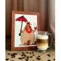 Kreuzstich-Set - Aine Kollektion "Kaffeepause" 15 x 21 cm SRA1005