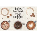 Kit de point de croix "La vie est trop courte pour un mauvais café" 29x19cm SLETIL8097 Kit de point de croix "La vie est trop courte pour un mauvais café" 29x19cm SLETIL8097