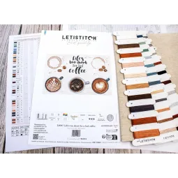 Cross stitch kit "Life’s too short for a bad coffee" 29x19cm SLETIL8097