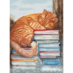 Kryželiu siuvinėjimo rinkinys „Popietinis miegas“ 18x24cm SLETIL8095