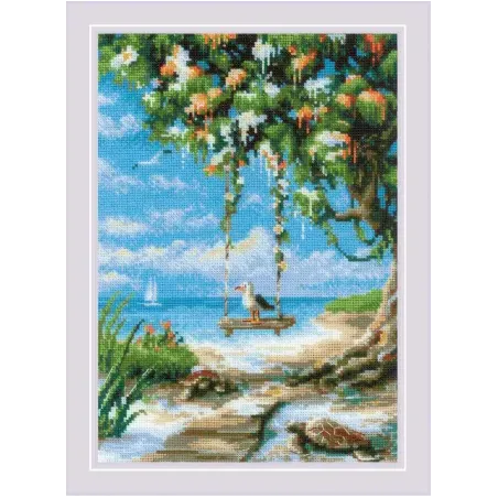 Siuvinėjimo kryželiu rinkinys "Paplūdimio sūpynės" 21x30 SR2215