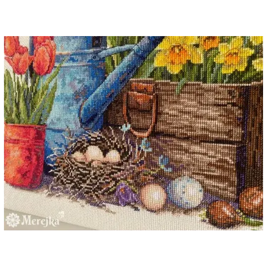 Kryželiu siuvinėjimo rinkinys "Pavasario sodas" 27x40 SK251