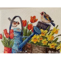 Kit de point de croix "Jardin de printemps" 27x40 SK251