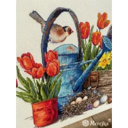 Kit de point de croix "Jardin de printemps" 27x40 SK251