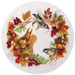 Kryželio siuvinėjimo rinkinys PANNA "Rudens vainikas" PPS-1615