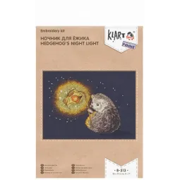 Kryželiu siuvinėjimo rinkinys KLART "Naktinė šviesa ežiukui" KL8-313