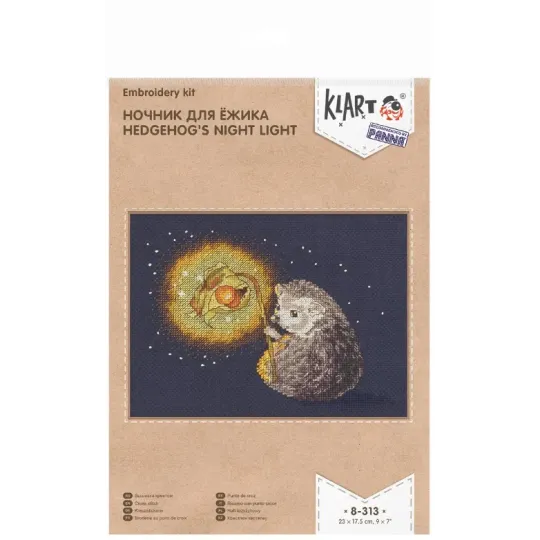 Набор для вышивания крестиком KLART "Ночной свет для ежика" KL8-313