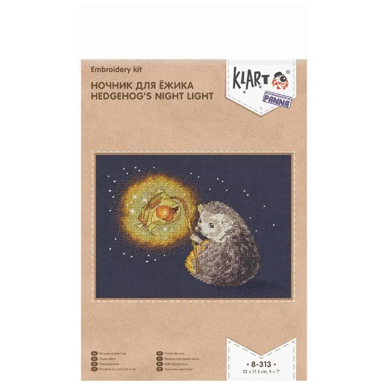 Набор для вышивания крестиком KLART "Ночной свет для ежика" KL8-313
