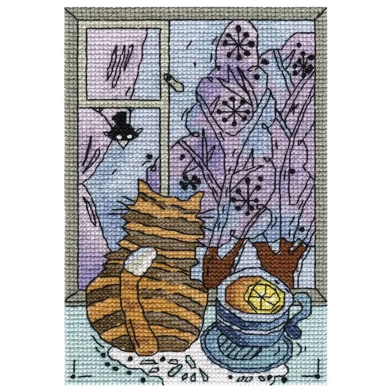 Kreuzstich-Set KLART "Winter vor dem Fenster" KL8-208