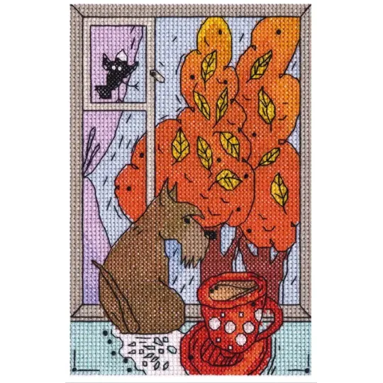 Kreuzstich-Set KLART "Herbst vor dem Fenster" KL8-207