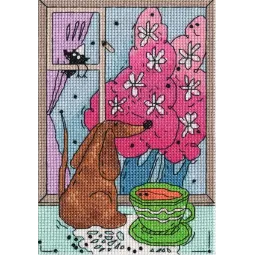 Kreuzstich-Set KLART "Frühling vor dem Fenster" KL8-205