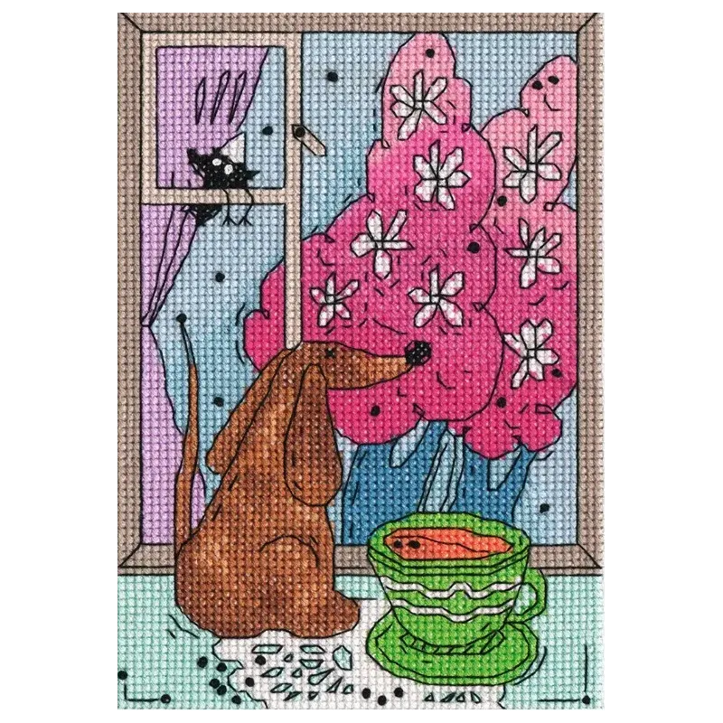 Kreuzstich-Set KLART "Frühling vor dem Fenster" KL8-205