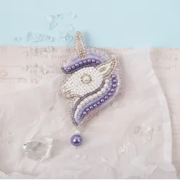 Kit de point de croix KLART "Broche. Licorne violette" KL10-016