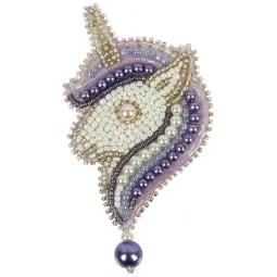 Cross stitch kit KLART "Brooch. Purple unicorn" KL10-016