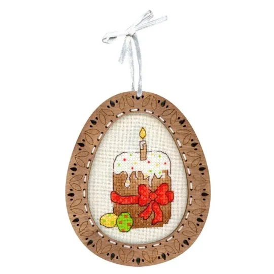 Cross-stich on wooden base "Miniature. Easter composition" SO-094 (ES)