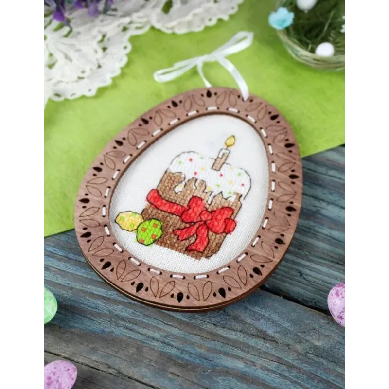 Cross-stich on wooden base "Miniature. Easter composition" SO-094 (ES)