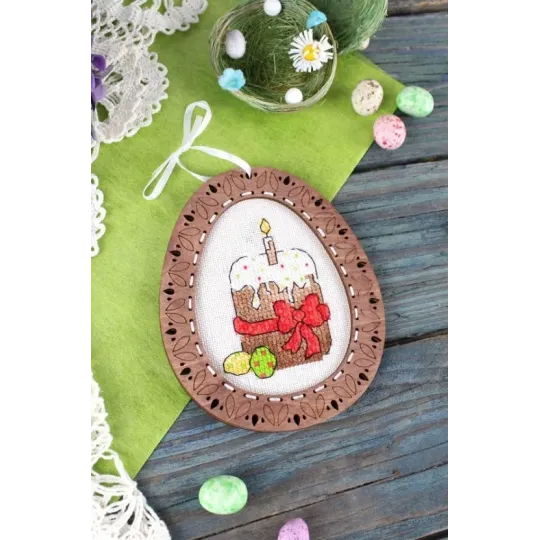 Cross-stich on wooden base "Miniature. Easter composition" SO-094 (ES)
