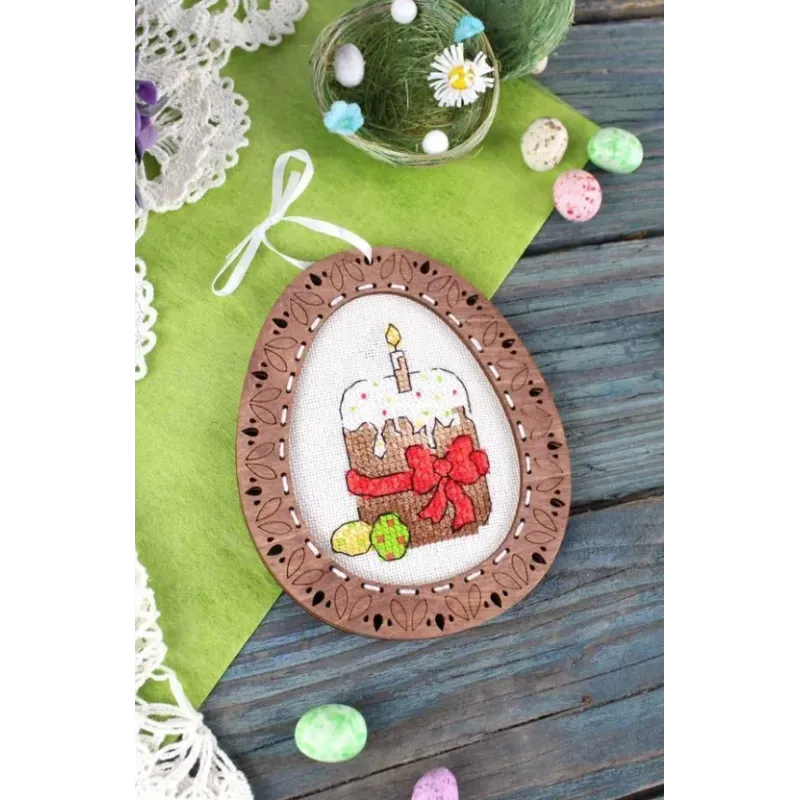 Cross-stich on wooden base "Miniature. Easter composition" SO-094 (ES)