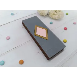 Деревянная шкатулка для бусин. Розовый ромб KF027/107