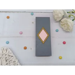 Деревянная шкатулка для бусин. Розовый ромб KF027/107