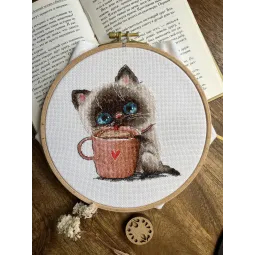 Набор для вышивания крестиком "Кофеманы. Кошка" SANK-64