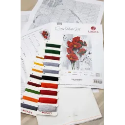 Kryželiu siuvinėjimo rinkinys Aguonos SB7014