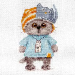 Kryželiu siuvinėjimo rinkinys "Basik baby cat" S0-230