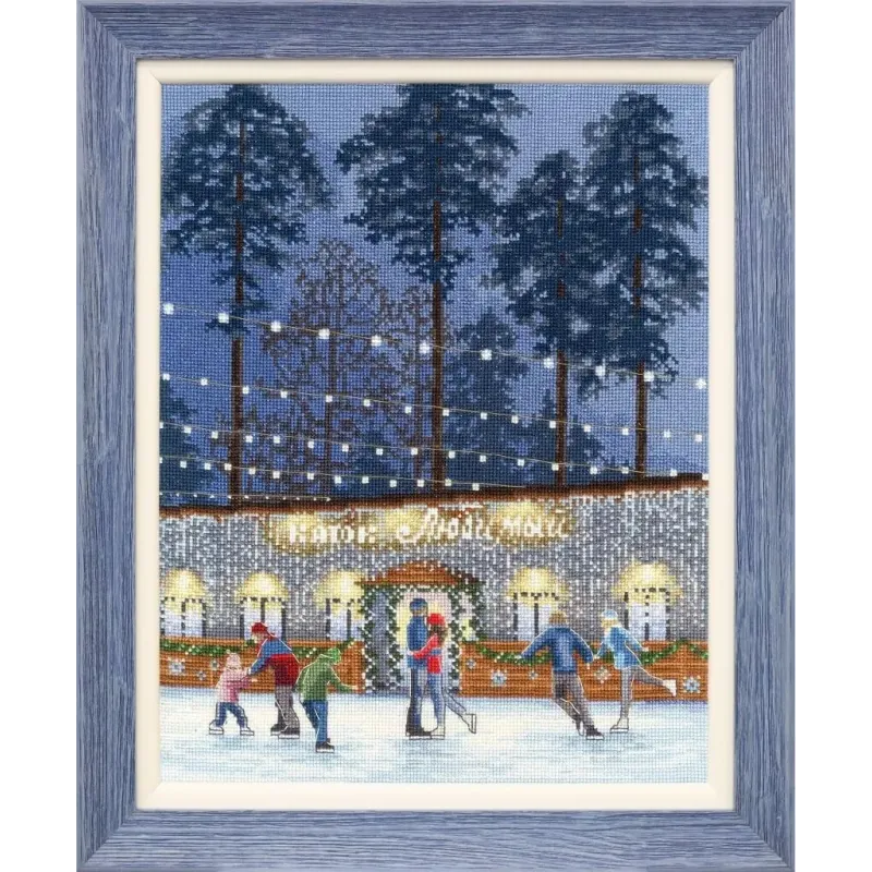 Cross stitch kit "Meeting at the skating rink" 30×24 cm S/GM049