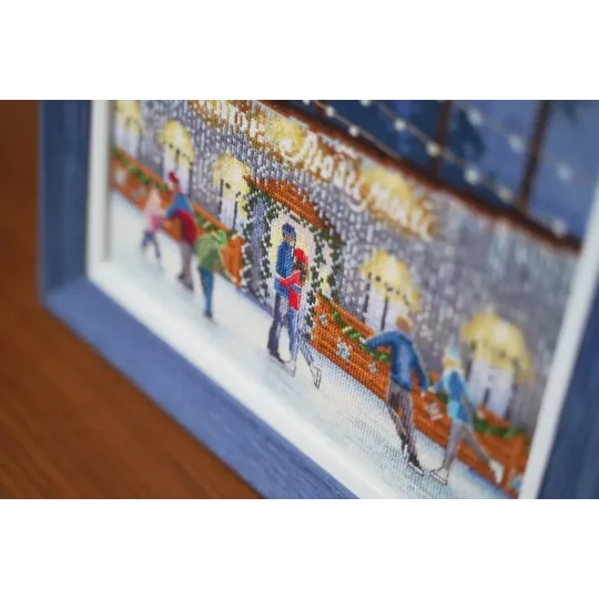 Cross stitch kit "Meeting at the skating rink" 30×24 cm S/GM049