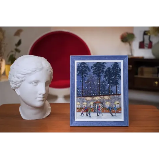 Cross stitch kit "Meeting at the skating rink" 30×24 cm S/GM049