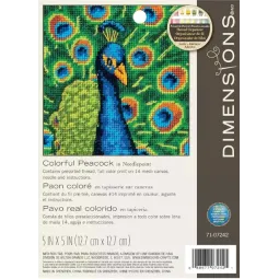 Gobelin-Nadelspitzen-Set Colorful Peacock D71-07242