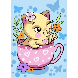 Kit de peinture par numéros Fluffy tea party 13x16 cm MINI162