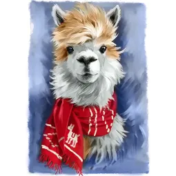 Лама в шарфе WD2512