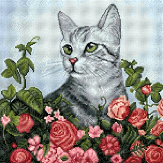 (D) Blume Katze 38*38 cm WD2509
