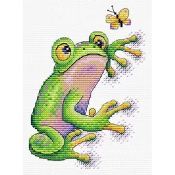 Kit de point de croix sur toile hydrosoluble Grenouille SV-534