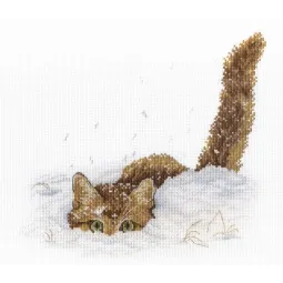 Kit de point de croix "Chat dans la neige" SNV-557