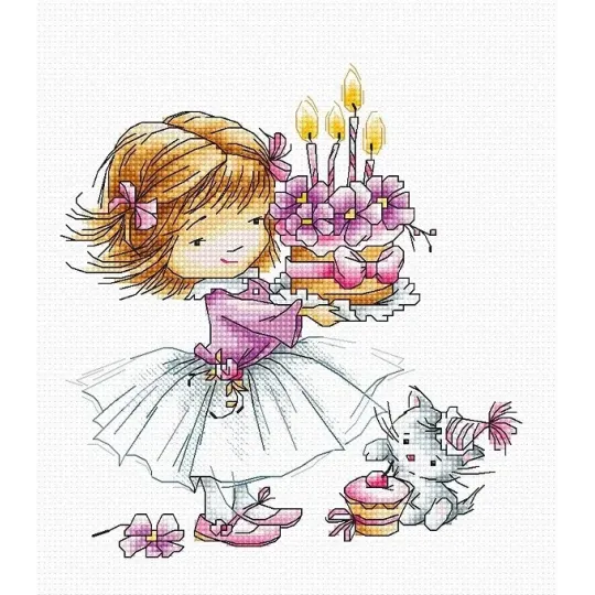 (Discontinued) Girl with a Kitten and a Cake SB1054
