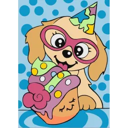 Wizardi painting by number kit. Happy birthday 13x16 cm MINI129