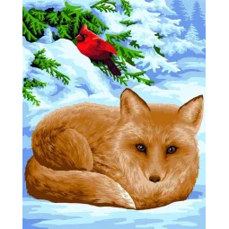 SALE (Nutrauktas) Wizardi Piešimas pagal skaičius rinkinys Little Fox 40x50 cm L024