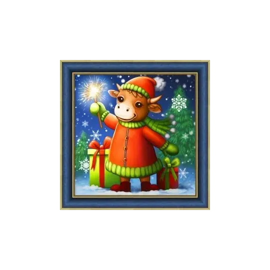 (SOLDES) Taureau et sparkler 25x25 cm AZ-1889