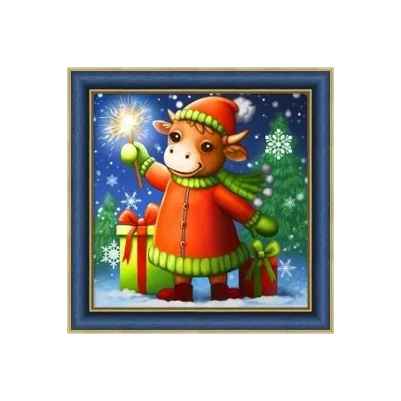 (SOLDES) Taureau et sparkler 25x25 cm AZ-1889