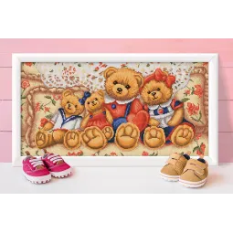 Diamond painting kit Teddy Bears 30х60 cm AZ-1645