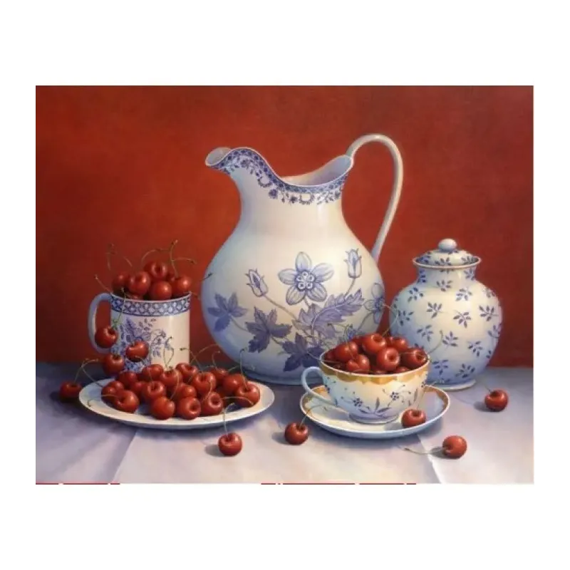 (Discontinué) Kit de peinture diamant Nature morte aux cerises 50х40 cm AZ-1376