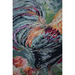 Kit de point de croix Le coq dans la cour (Scènes déco) 23x30 cm AAH-268