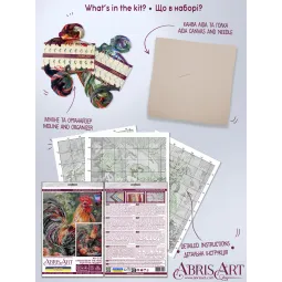 Kit de point de croix Le coq dans la cour (Scènes déco) 23x30 cm AAH-268