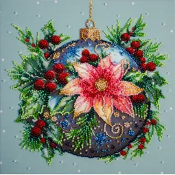 Mid-sized bead embroidery kit - Christmas glow (Deco Scenes) 20x20 cm AAMB-113