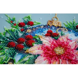 Mid-sized bead embroidery kit - Christmas glow (Deco Scenes) 20x20 cm AAMB-113