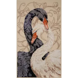 Cross-stitch kits Swans of love (Deco Scenes) 21x36 cm AAH-269