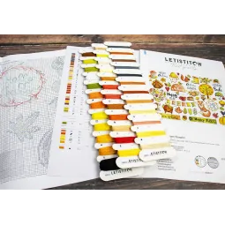 Набор для вышивания крестиком Осенний Сэмплер 38x27 см SLETIL8221