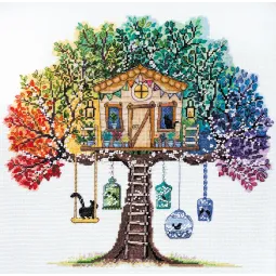 Набор для вышивания крестом Кошачий дом 33x33 см AAH-061